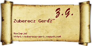 Zuberecz Gerő névjegykártya